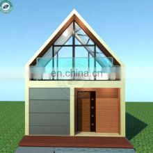 Light Gauge Steel Structure Tiny House Front Gabled House with Mezzanine Floor A Symmetrical Roofing House