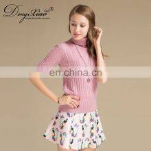 Erdos 2024 Preppy Style Ladies Jumper 100% Cashmere Knitted Sweater With Turtleneck Solid Pattern Winter Season Essential thumbnail-6