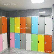 Ventilated School Locker With Clothes Rod and Name Card Holder| 4-Tier Colorful Storage System for Student Locker Room and Preschool-Colorful thumbnail-3