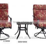 outdoor steel furniture Swivel Rocker chair with cushion 3 pcs patio set dining set garden set
