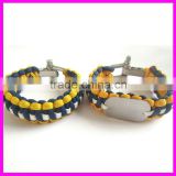 fashion paracord rope bracelet with dog tag survival bracelet supplies