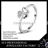 Hot Selling Design of Heart Shaped Wedding Decoration 925 Sterling Silver Rings thumbnail-4