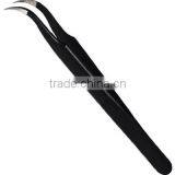 Stainless Steel Antistatic Eyelash Extension Tweezers Black