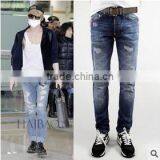 100% Cotton Custom/OEM Distress High Rank White Pocket Temperament Fashion Jeans Jeans Men thumbnail-1