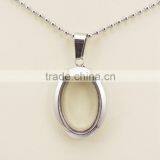 Top Quality Steel Photo Frame Locket Pendant Oval Photo Frame Pendant for Women thumbnail-1