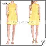 2016 new fashion summer yellow colour party dress