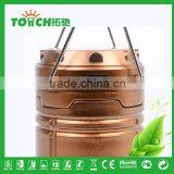 Golden Color Plastic Rechargeable Lantern Light Solar Energy Tent Camping Light for 3*AA Battery thumbnail-4