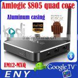 Bluetooth4.0 RAM 2GB ROM 8GB Kodi 802.11b/g/n Wifi Amlogic S805 Quad Core EM12 MXQ Firmware Android 4.4 tv Box thumbnail-1