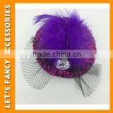 PGHD0690 Wholesale Mixed Color Mini Glitter Hats Feather Hair Clips for Kids thumbnail-5