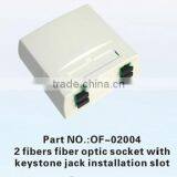 2 Fibers Fiber Optic Socket With Keystone Jack Installation Slot