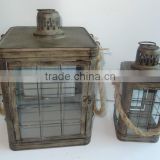antique metal lantern candle holders with rope handle