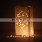 Luminary paper candle holder made of fire retardant paper