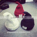 2015 Korean Stars Same Candy Color NYC Patch Letter Pointed Thickening Wool Knitted Cap Warm Hat