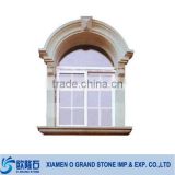 custom exterior arched decorative stone window frame