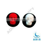 Fashion Wholesale Custom Skull Logo Black Silicone Plug Tunnel