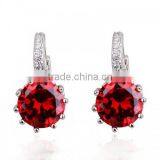 Bali Diamond Colored Hoop Earrings AAA CZ Stone Earrings