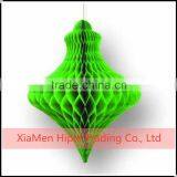 Russian Christmas Green Honeycomb Bauble Hanging Paper Decorations thumbnail-1