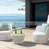 Evergreen Wicker Furniture - White Rattan Outdoor Balcony Set