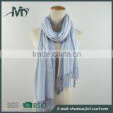 Woven Viscose Scarf Stripes Long Hijab Scarf Women Exquisite Scarf thumbnail-3
