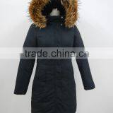 Reversible Long Hair Faux Fur Hood Womens Long Down Coat