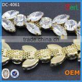 Wholesale Hot Selling Bling Bling Rhinestone Bridal Glass Trimmings Chain thumbnail-2