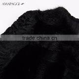 Hot Sale Women Black Whole Mink Pelt Long Fur Coat for Winter thumbnail-5