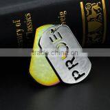 Europe 2pieces Purple High Polishing Stainless Steel Dog Tag Jewelry Pride Pendant thumbnail-3