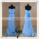 RSE235 Lace White And Blue Bridesmaid Dress Two Color