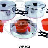 Hot Cooking Pots and Pans and 3 Plastic Cup for Camping thumbnail-1