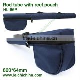 Cordura fly fishing rod tube with reel pouch