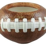 hot sale customzied color glazed ceramic football flower pot