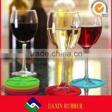 8cm Colorful silicone rubber wine glass coasters cheap stemware holders