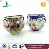 YSfp0010 Handprint Antique Flower Pot With Colorful Designs thumbnail-1