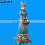 Unique Easter Decorations Standed Mrs Rabbit Holding A Baskets thumbnail-1