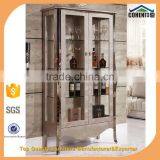 modern furniture luxury wine cabinet with tempered glass strong stainless steel legs