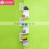 2016 Hot Sale MDF Wood Shelving Solution 5 Tier Large Corner Wall Mount Shelf thumbnail-4