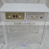 White Two Wooden Drawer Console Table With Storage thumbnail-1