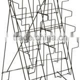 2 Tiers Modern Black Newspaper Stand Metal Wire Magazine Display Rack thumbnail-1