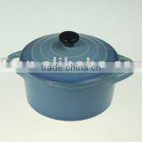 Stoneware Casserole Round Shape With Black Lid thumbnail-1