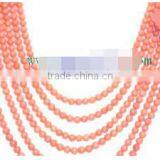 5mm Carving Flowers Original Coral Beads Necklace thumbnail-2