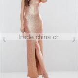 New Fashion Ladies Long Front Split Sequin Cross Back Maxi Dress thumbnail-2