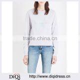 Wholesale Women Relaxed Round Neck Dropped Shoulders Long Sleeves Oversized Cotton Jersey Sweatshirt(DQE0169T) thumbnail-1