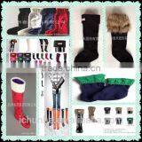 High Quality Winter Fleece Rain Boot Socks With Knit Cuff thumbnail-2