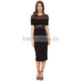 Simple Long Dress Black Lace Dress Patterns Party Dress for Fat Women thumbnail-1