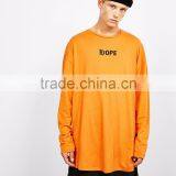 2016 Christmas Long Sleeve T-shirt Wholesale Orange Big Size Apparel Custom Made Mens Over Size Longline Tshirts thumbnail-6