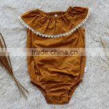 Cute Baby Plain Romper Lace Boarding Toddler Jumpsuit Wholesale Baby Clothes thumbnail-3