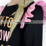 New Design 3pcs Children Clothing Set Ruffle Compression Long Sleeve Edible Fungus Shirt and Pant Gilr Short Layered Set thumbnail-4