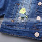 S33420W Kid Jean Jacket For Girl Flower Embroidered Jacket Baby Girl Child Denim Jacket thumbnail-5
