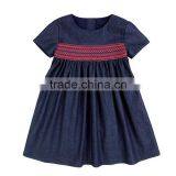 Denim Blue Smocked Bishop Girl Dress thumbnail-1