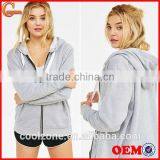 Relax Fit Zip-Up Oversized Hoodie Women Finished Hem Sweatshirt thumbnail-1